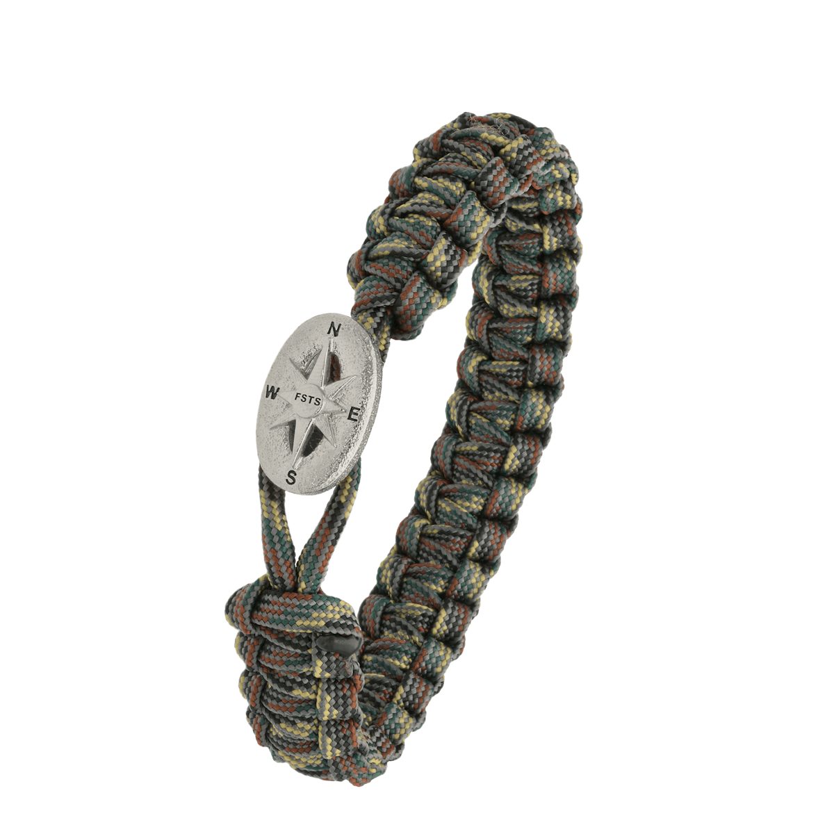 From Soldier to Soldier — FSTS Bracelet Camouflage with Sterling Silver Compass Lock From Soldier to Soldier FSTS Bracelet Camouflage with Sterling Silver Compass Lock — Náramek