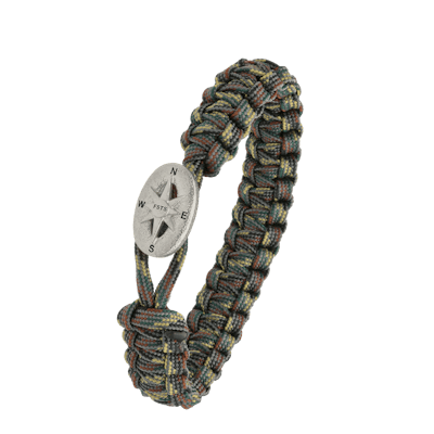 From Soldier to Soldier — FSTS Bracelet Camouflage with Sterling Silver Compass Lock From Soldier to Soldier FSTS Bracelet Camouflage with Sterling Silver Compass Lock — Bransoletka
