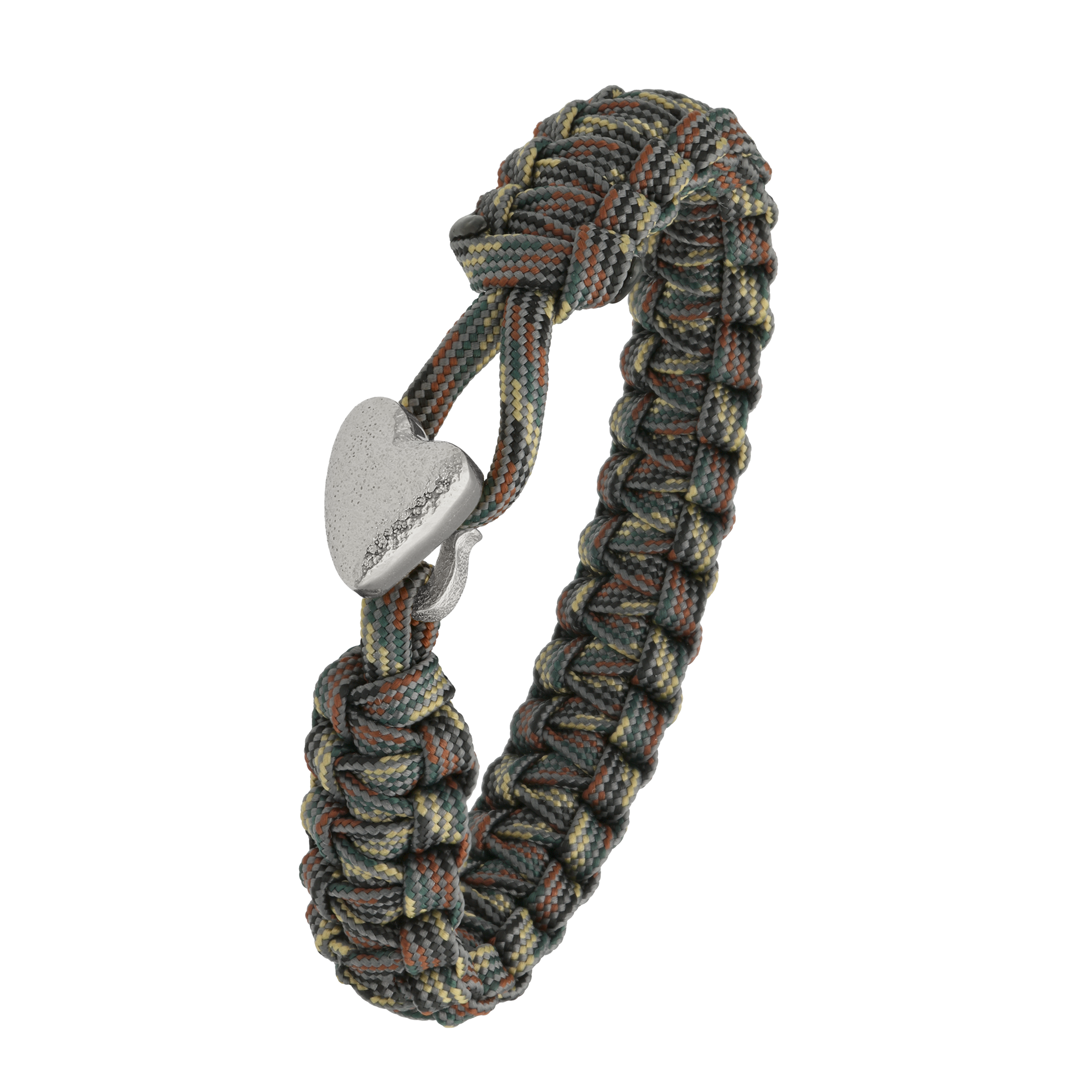 From Soldier to Soldier FSTS Bracelet Camouflage with Sterling Silver Heart Lock — Bransoletka