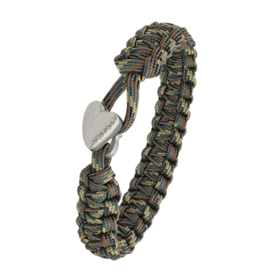 From Soldier to Soldier — FSTS Bracelet Camouflage with Sterling Silver Heart Lock From Soldier to Soldier FSTS Bracelet Camouflage with Sterling Silver Heart Lock — Bransoletka