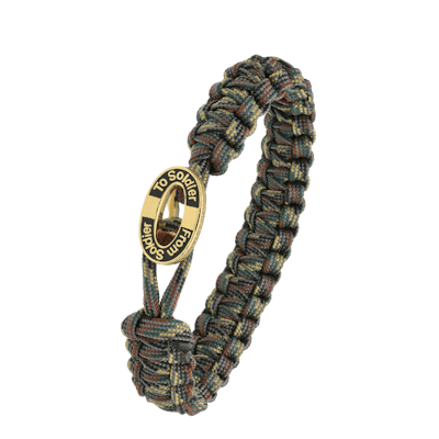 From Soldier to Soldier — FSTS Bracelet Camouflage with Gold Plated Sterling Silver Black Enamel Lock From Soldier to Soldier FSTS Bracelet Camouflage with Gold Plated Sterling Silver Black Enamel Lock — Bransoletka