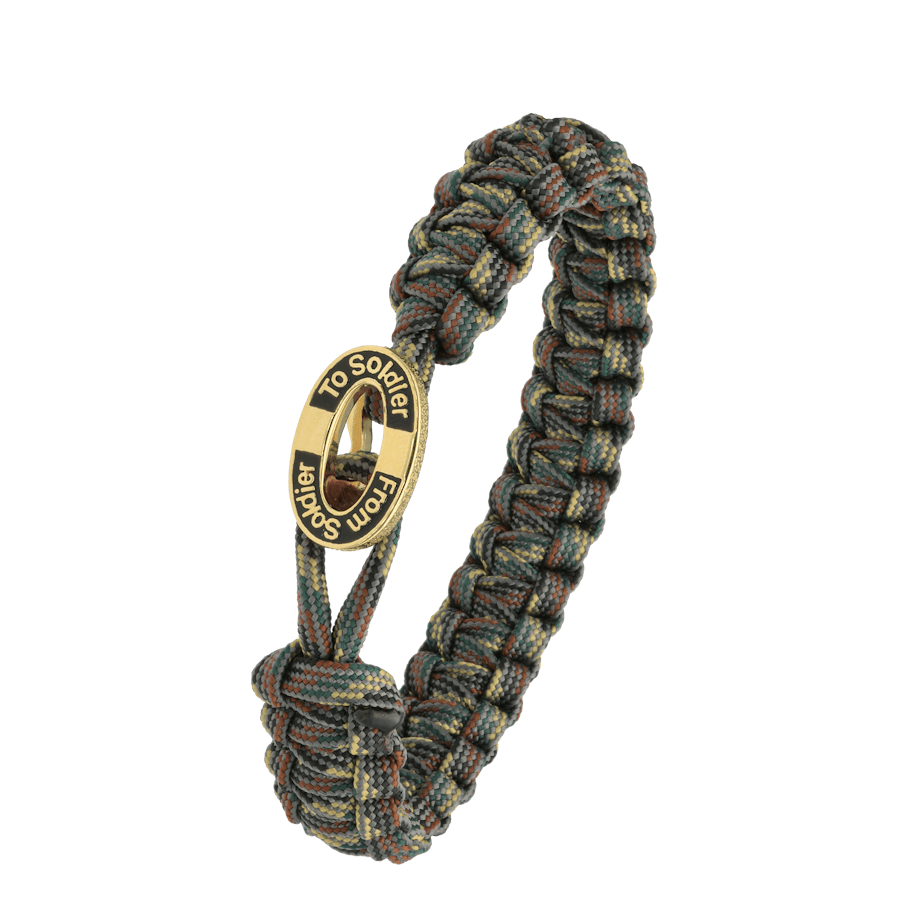 From Soldier to Soldier — FSTS Bracelet Camouflage with Gold Plated Sterling Silver Black Enamel Lock From Soldier to Soldier FSTS Bracelet Camouflage with Gold Plated Sterling Silver Black Enamel Lock — Armbånd