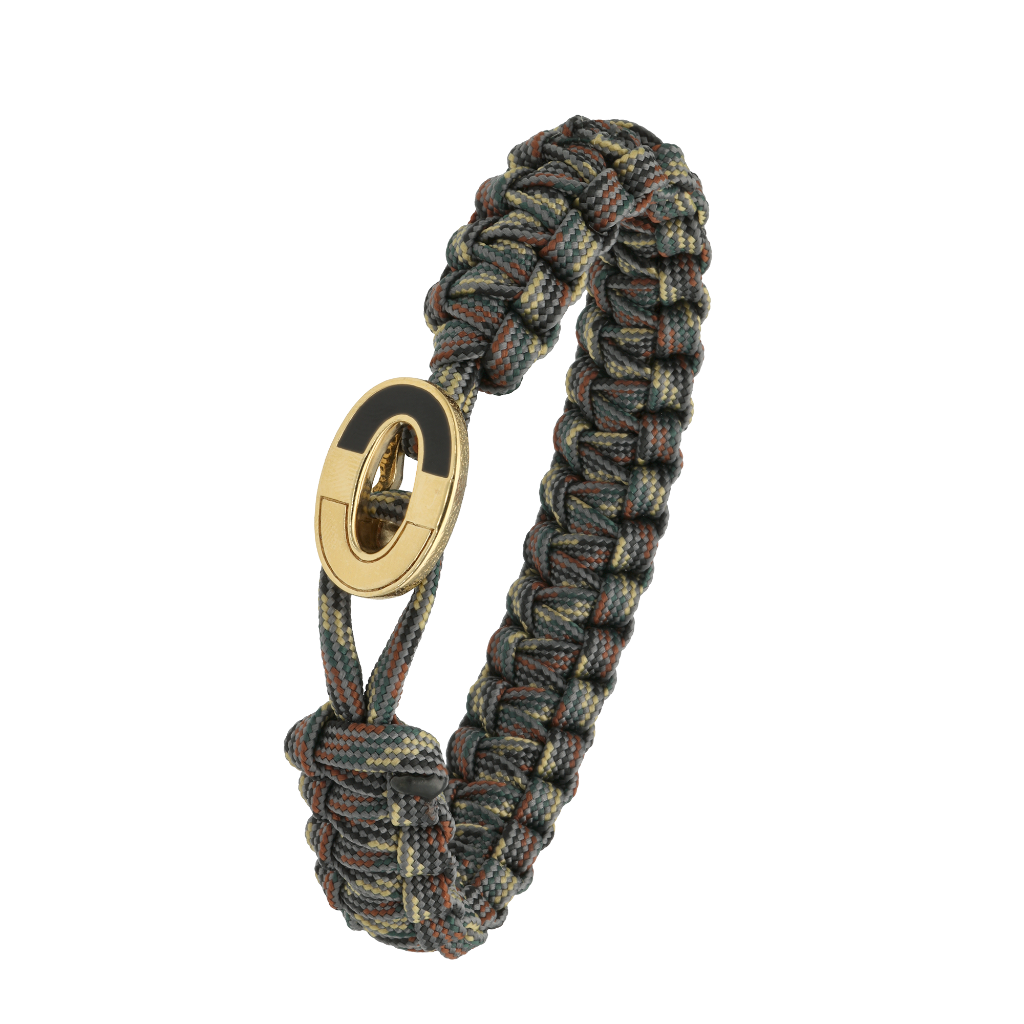 From Soldier to Soldier FSTS Bracelet Camouflage with Gold Plated Sterling Silver Dark Bright Lock — Bransoletka
