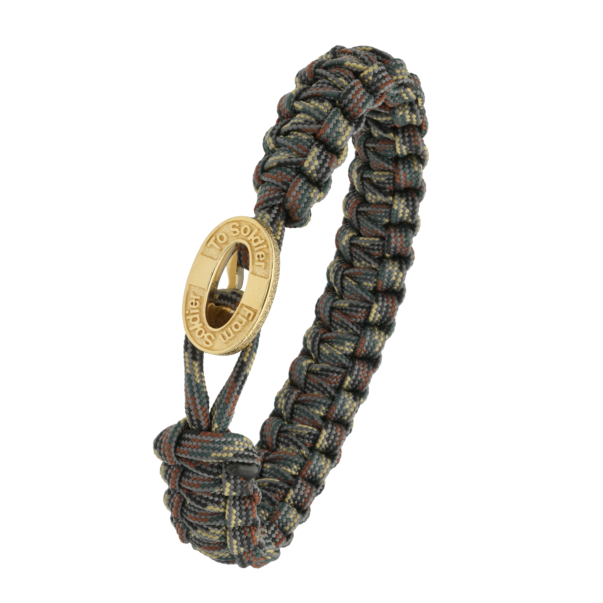 From Soldier to Soldier FSTS Bracelet Camouflage with Gold Plated Sterling Silver Lock — Bransoletka