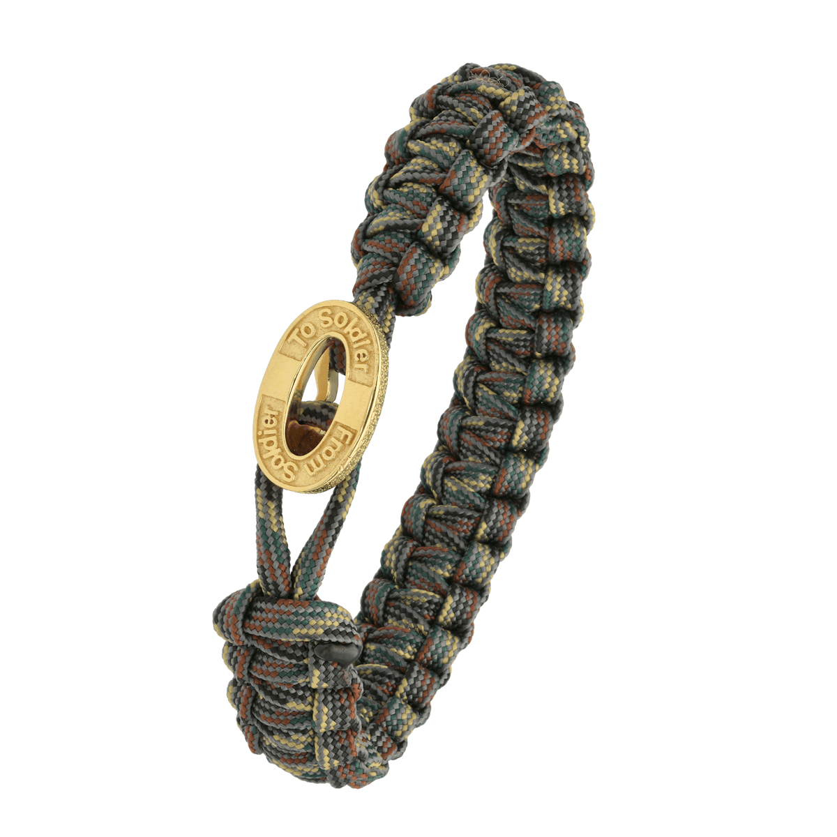 From Soldier to Soldier — FSTS Bracelet Camouflage with Gold Plated Sterling Silver Lock From Soldier to Soldier FSTS Bracelet Camouflage with Gold Plated Sterling Silver Lock — Armbånd