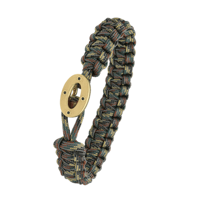 From Soldier to Soldier — FSTS Bracelet Camouflage with Gold Plated Sterling Silver Maritime Lock From Soldier to Soldier FSTS Bracelet Camouflage with Gold Plated Sterling Silver Maritime Lock — Bransoletka