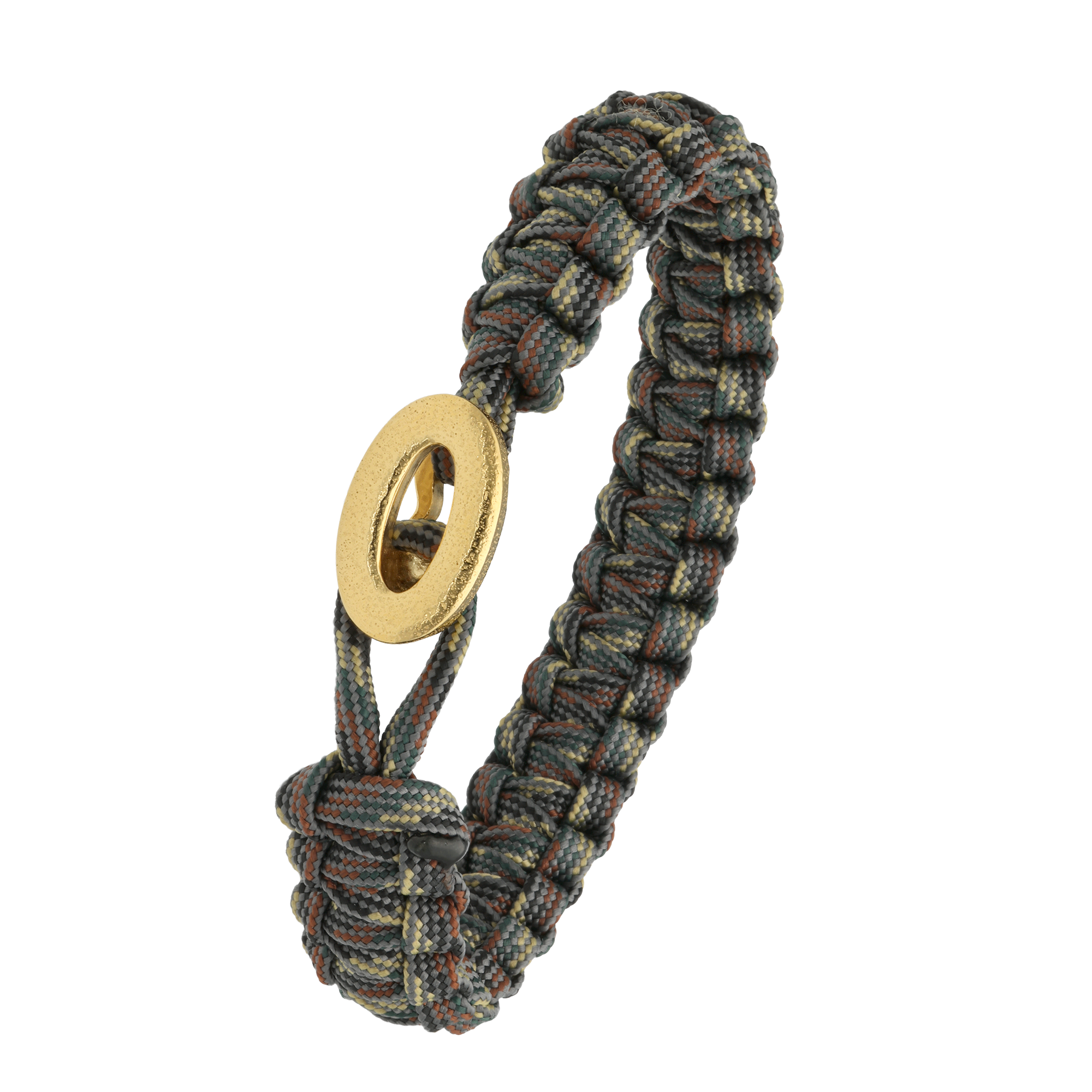 From Soldier to Soldier FSTS Bracelet Camouflage with Brushed Gold Plated Sterling Silver Lock — Bransoletka