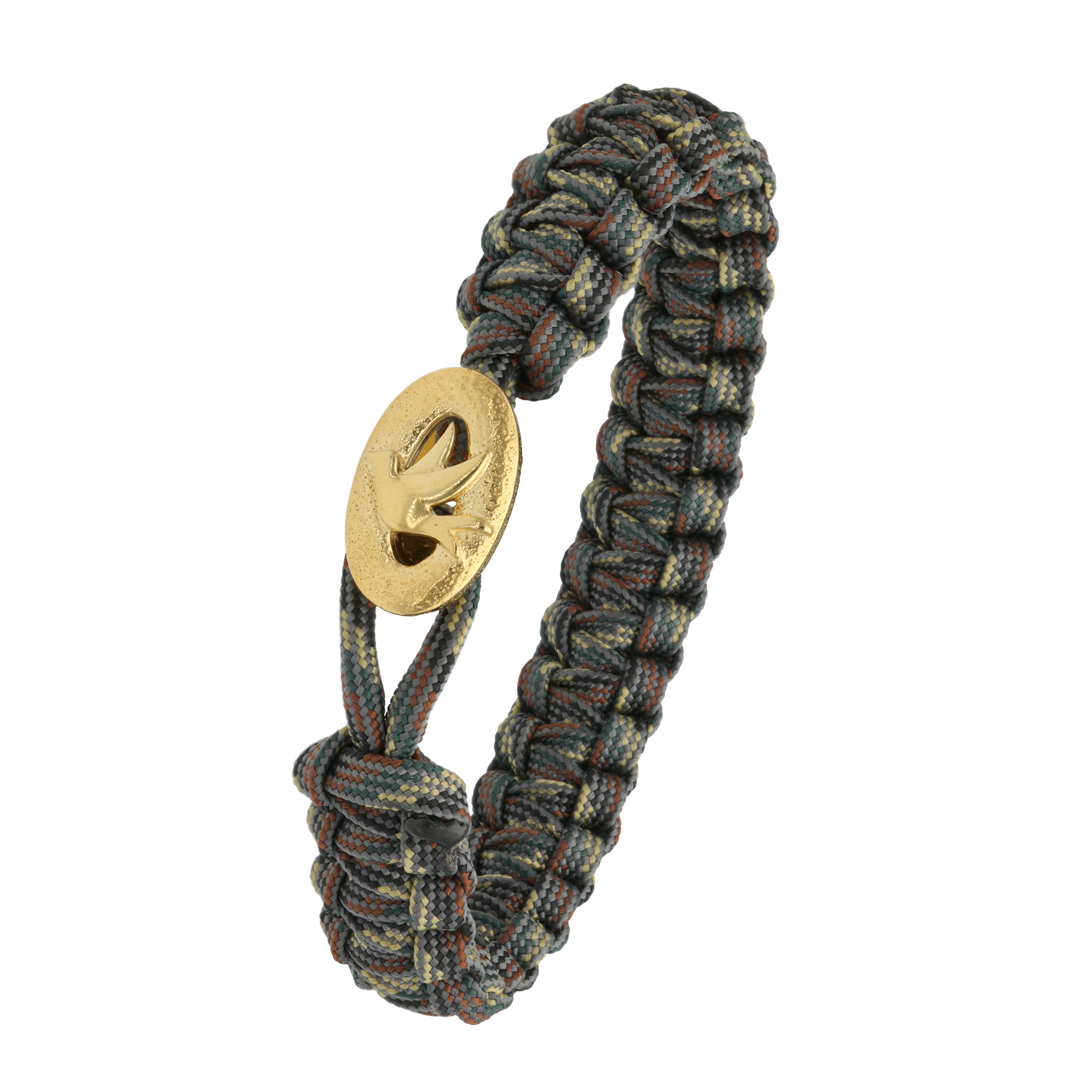 From Soldier to Soldier FSTS Bracelet Camouflage with Gold Plated Sterling Silver Peace Dove Lock — Bransoletka