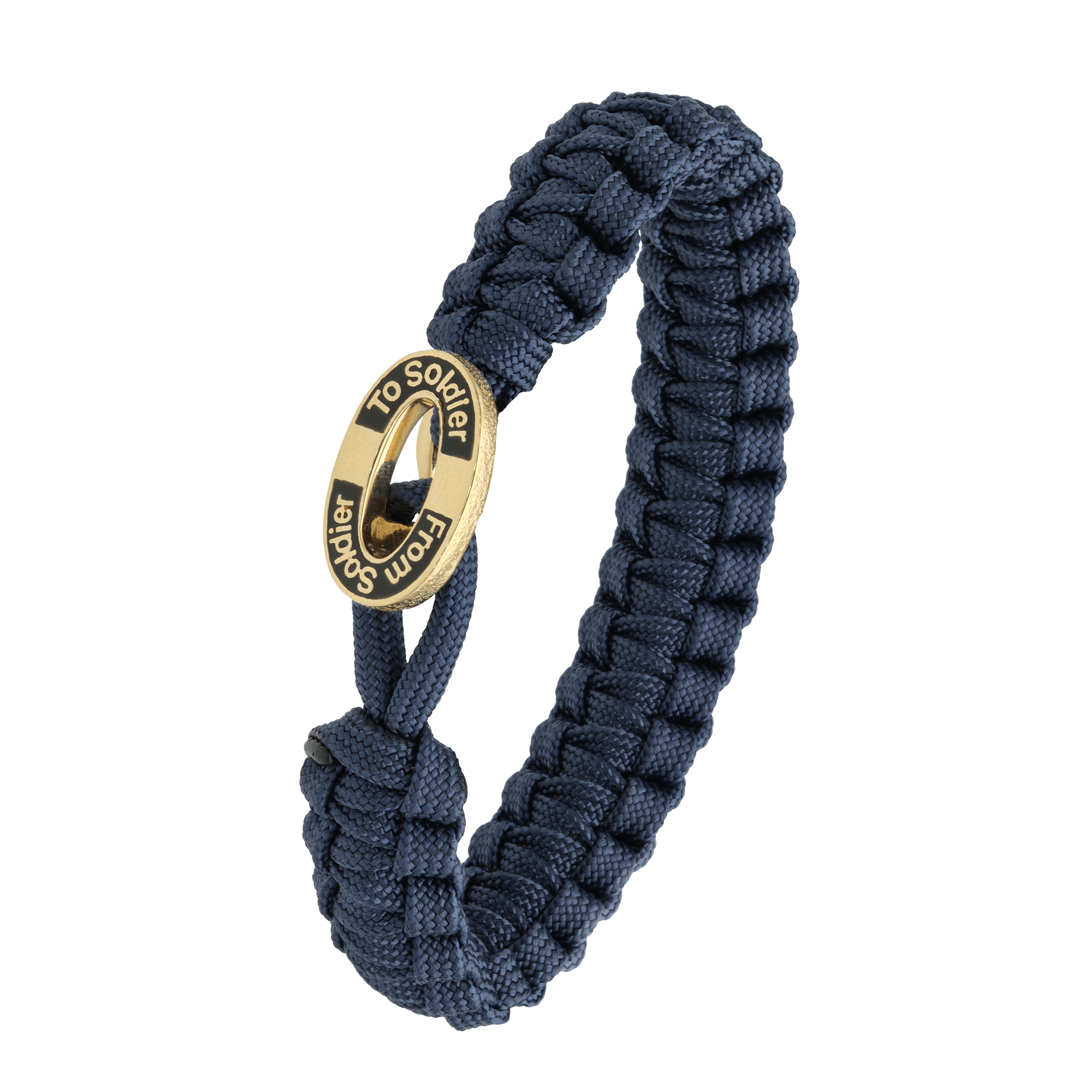 From Soldier to Soldier FSTS Bracelet Blue with Gold Plated Sterling Silver Black Enamel Lock — Bransoletka