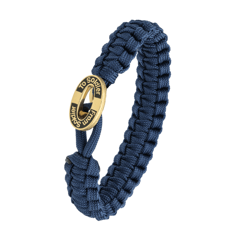 From Soldier to Soldier — FSTS Bracelet Blue with Gold Plated Sterling Silver Black Enamel Lock From Soldier to Soldier FSTS Bracelet Blue with Gold Plated Sterling Silver Black Enamel Lock — Armbånd