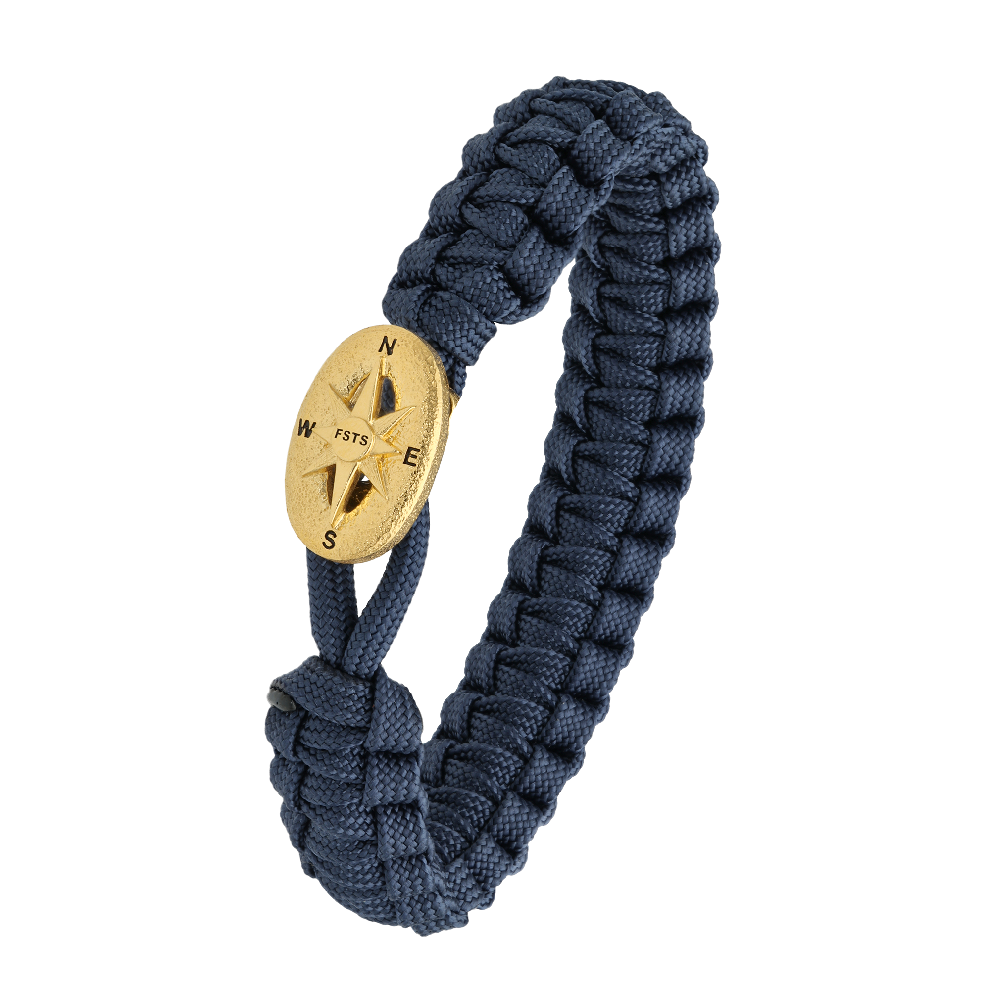 From Soldier to Soldier FSTS Bracelet Blue with Gold Plated Sterling Silver Compass Lock — Bransoletka