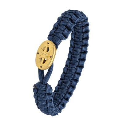 From Soldier to Soldier — FSTS Bracelet Blue with Gold Plated Sterling Silver Compass Lock From Soldier to Soldier FSTS Bracelet Blue with Gold Plated Sterling Silver Compass Lock — Bransoletka