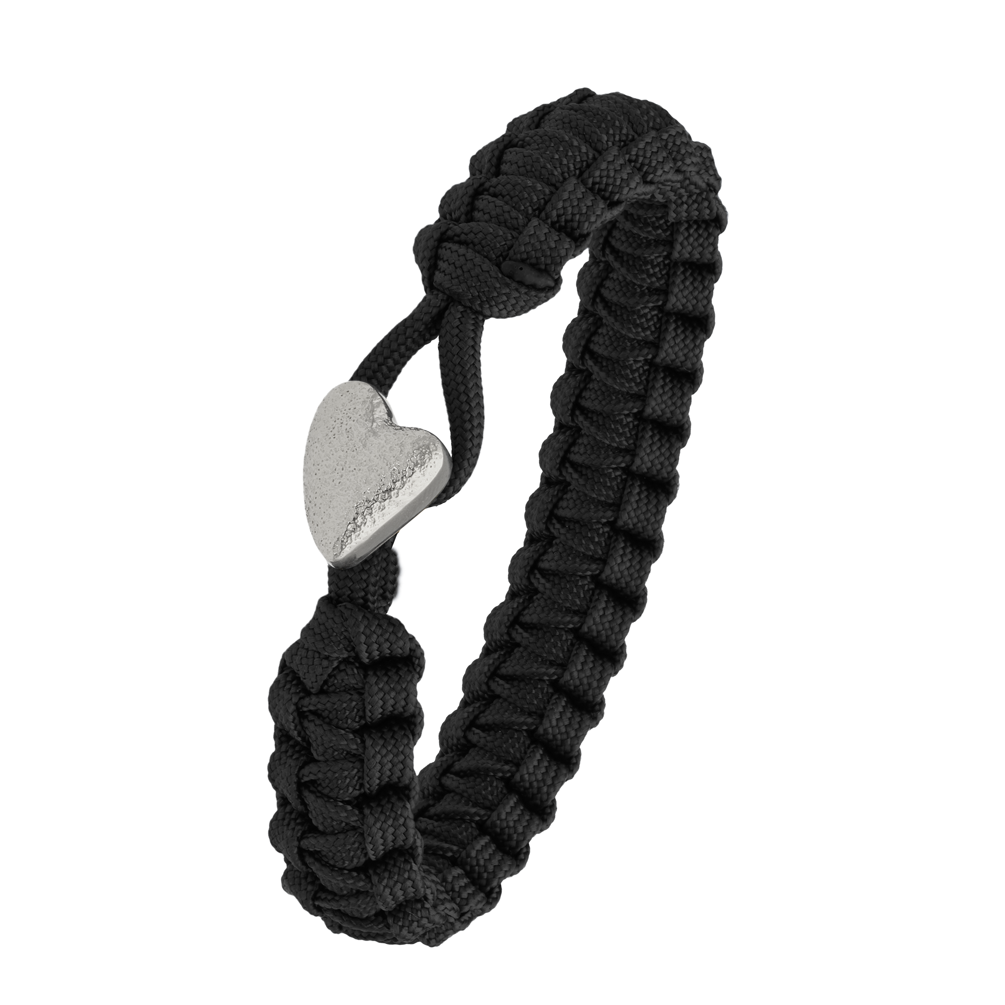 From Soldier to Soldier FSTS Bracelet Black with Sterling Silver Heart Lock — Bransoletka