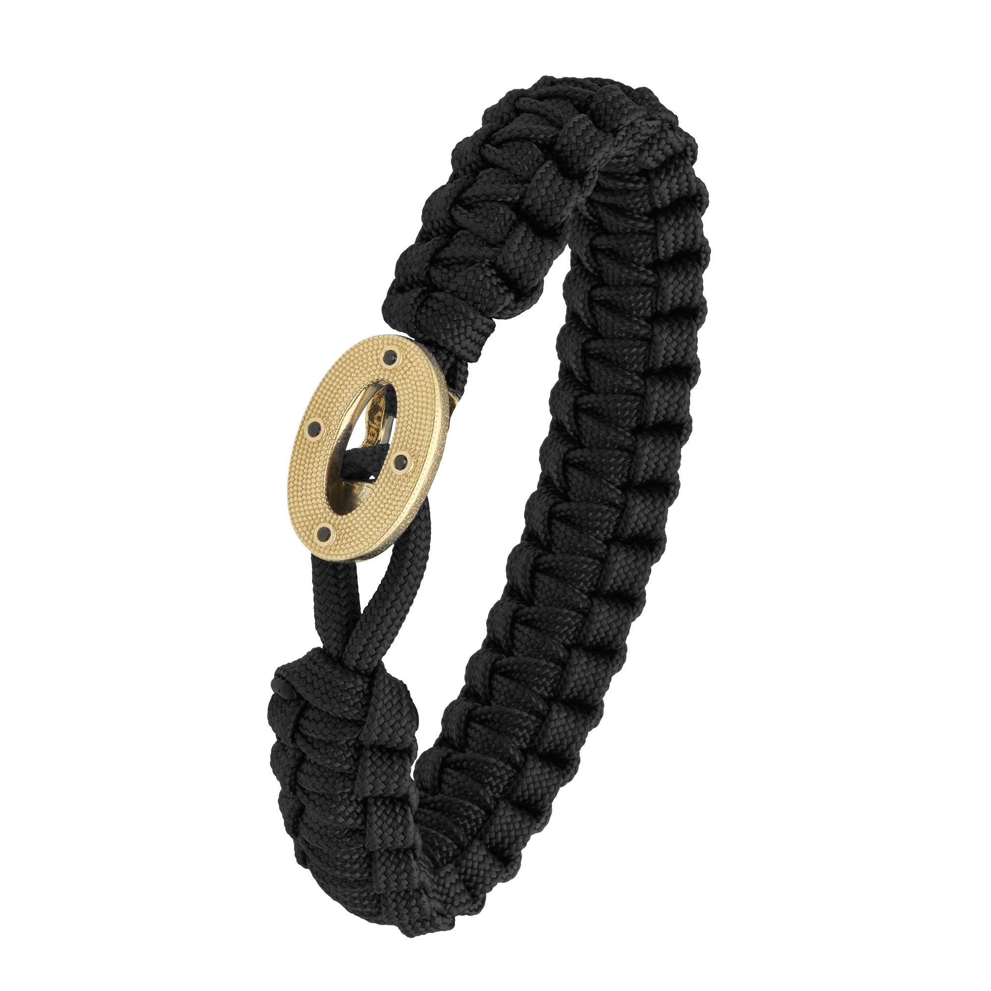 From Soldier to Soldier FSTS Bracelet Black with Maritime Gold Plated Sterling Silver Lock — Bransoletka