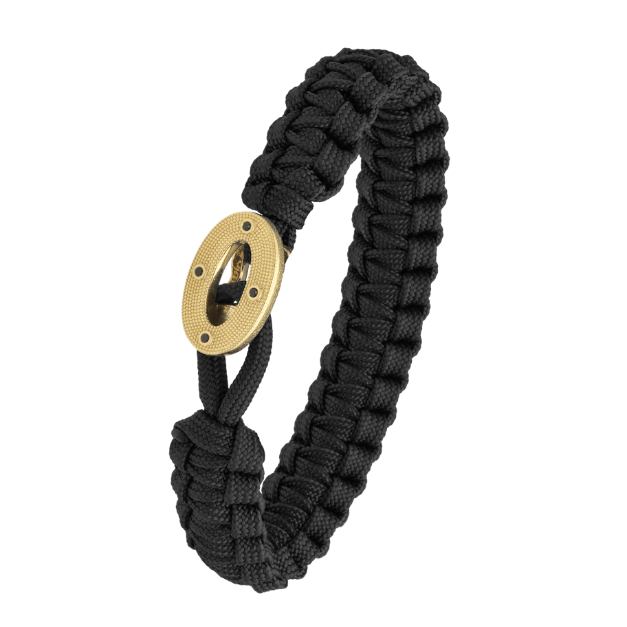 From Soldier to Soldier — FSTS Bracelet Black with Maritime Gold Plated Sterling Silver Lock From Soldier to Soldier FSTS Bracelet Black with Maritime Gold Plated Sterling Silver Lock — Armbånd