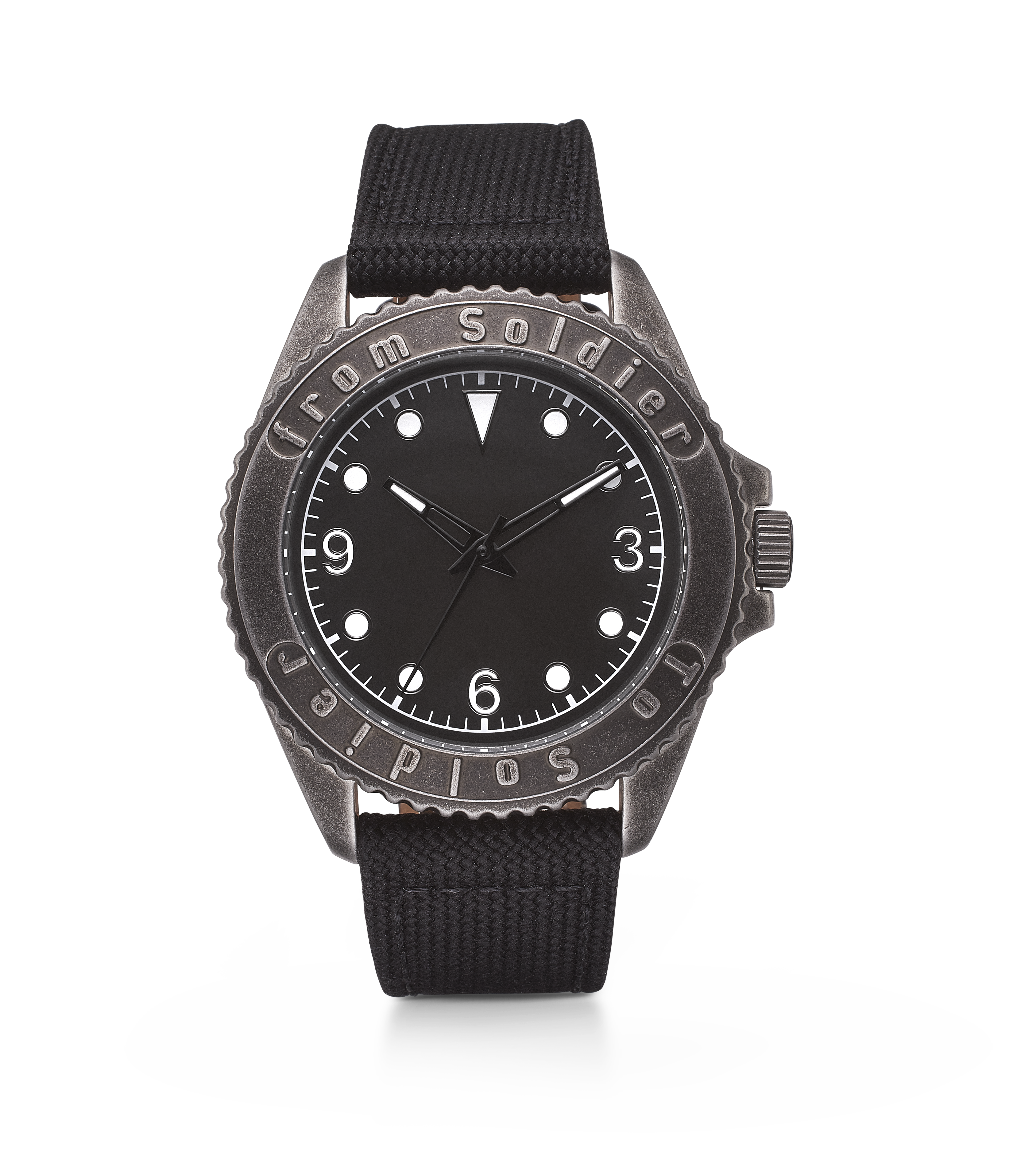 From Soldier to Soldier FSTS Watch Stainless Steel 5 ATM Miyota Mov't Black Canvas Strap — Lisätarvikkeet