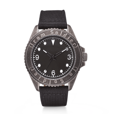 From Soldier to Soldier — FSTS Watch Stainless Steel 5 ATM Miyota Mov't Black Canvas Strap From Soldier to Soldier FSTS Watch Stainless Steel 5 ATM Miyota Mov't Black Canvas Strap — Accessoire