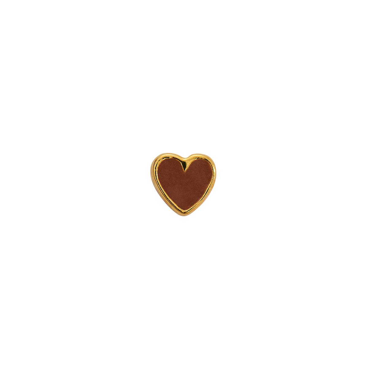 STINE A Jewelry — Petit Love Heart Mocha Enamel STINE A Jewelry Petit Love Heart Mocha Enamel — Øreringer