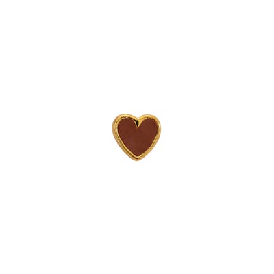 STINE A Jewelry — Petit Love Heart Mocha Enamel STINE A Jewelry Petit Love Heart Mocha Enamel — Oorbel