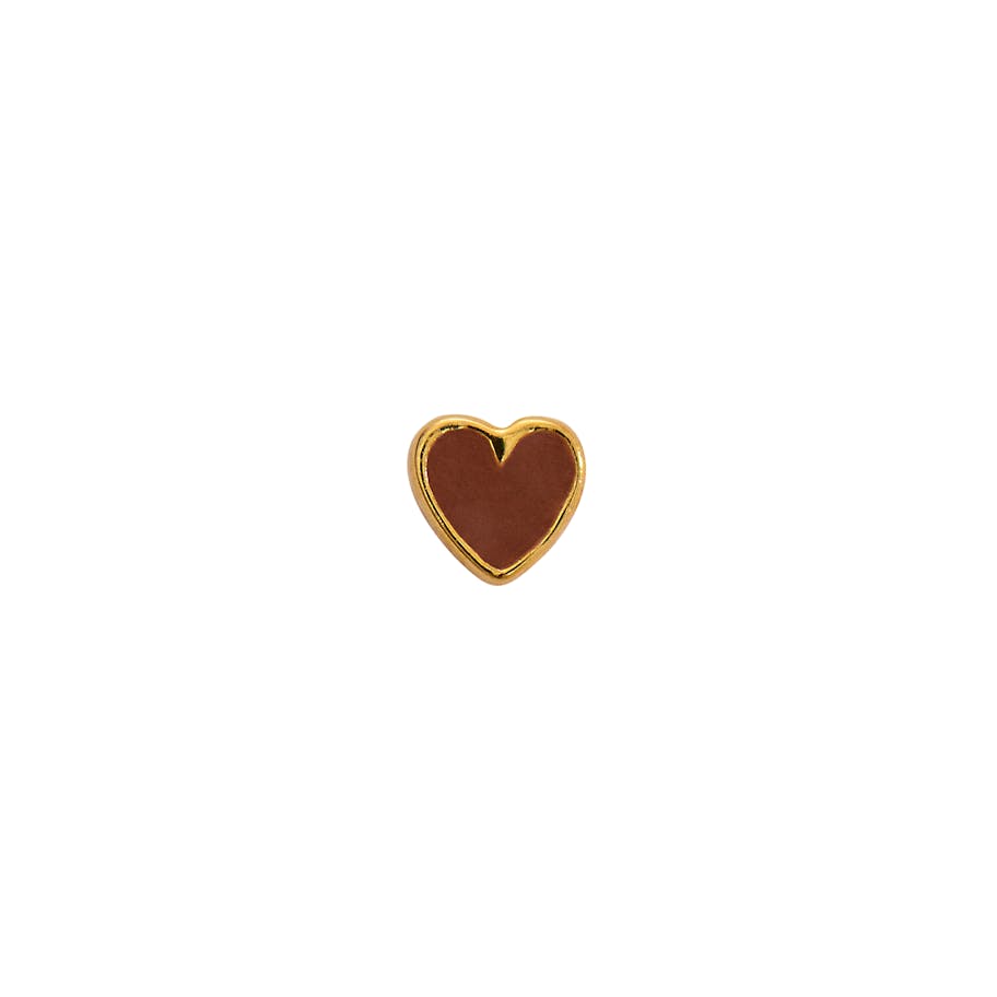 STINE A Jewelry — Petit Love Heart Mocha Enamel STINE A Jewelry Petit Love Heart Mocha Enamel — Earrings