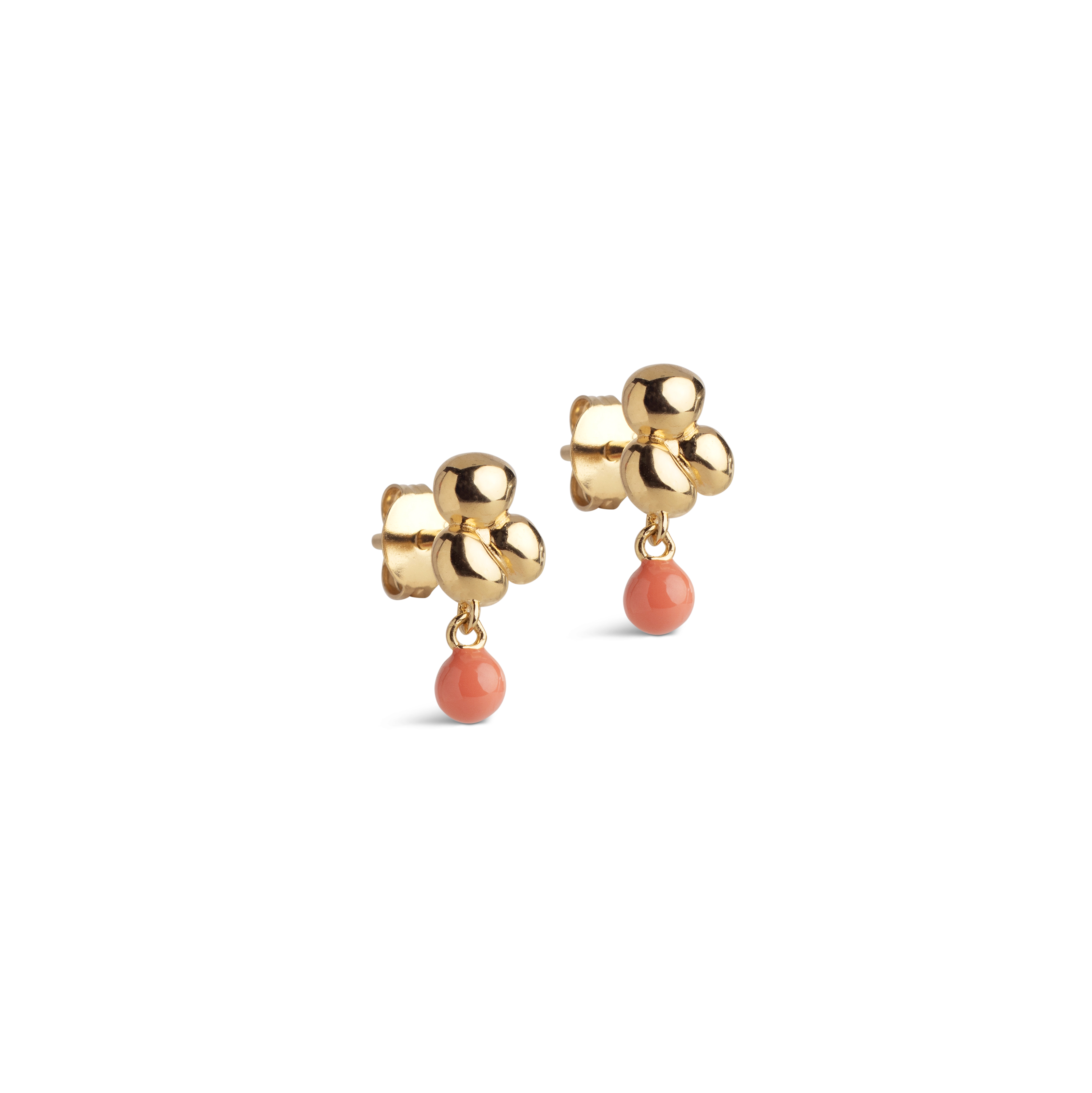 Enamel Copenhagen Nara Ball Earrings Light coral — Øreringe