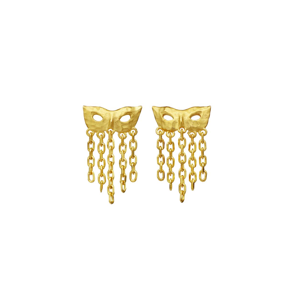 Maanesten — Celare Earrings Golden mask and chain earsticks
