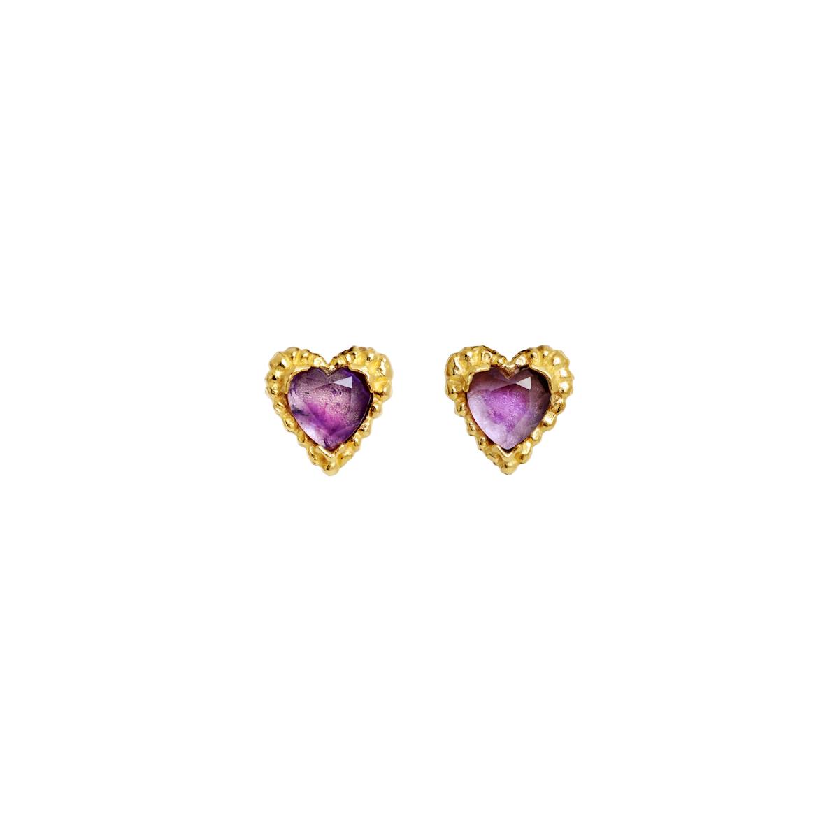 Maanesten — Lina Viola Earsticks Golden amathyst earsticks