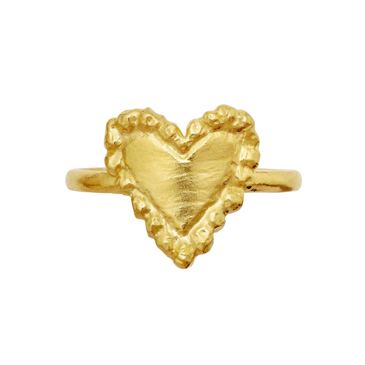 Maanesten — Abra Ring golden heart ring from the top