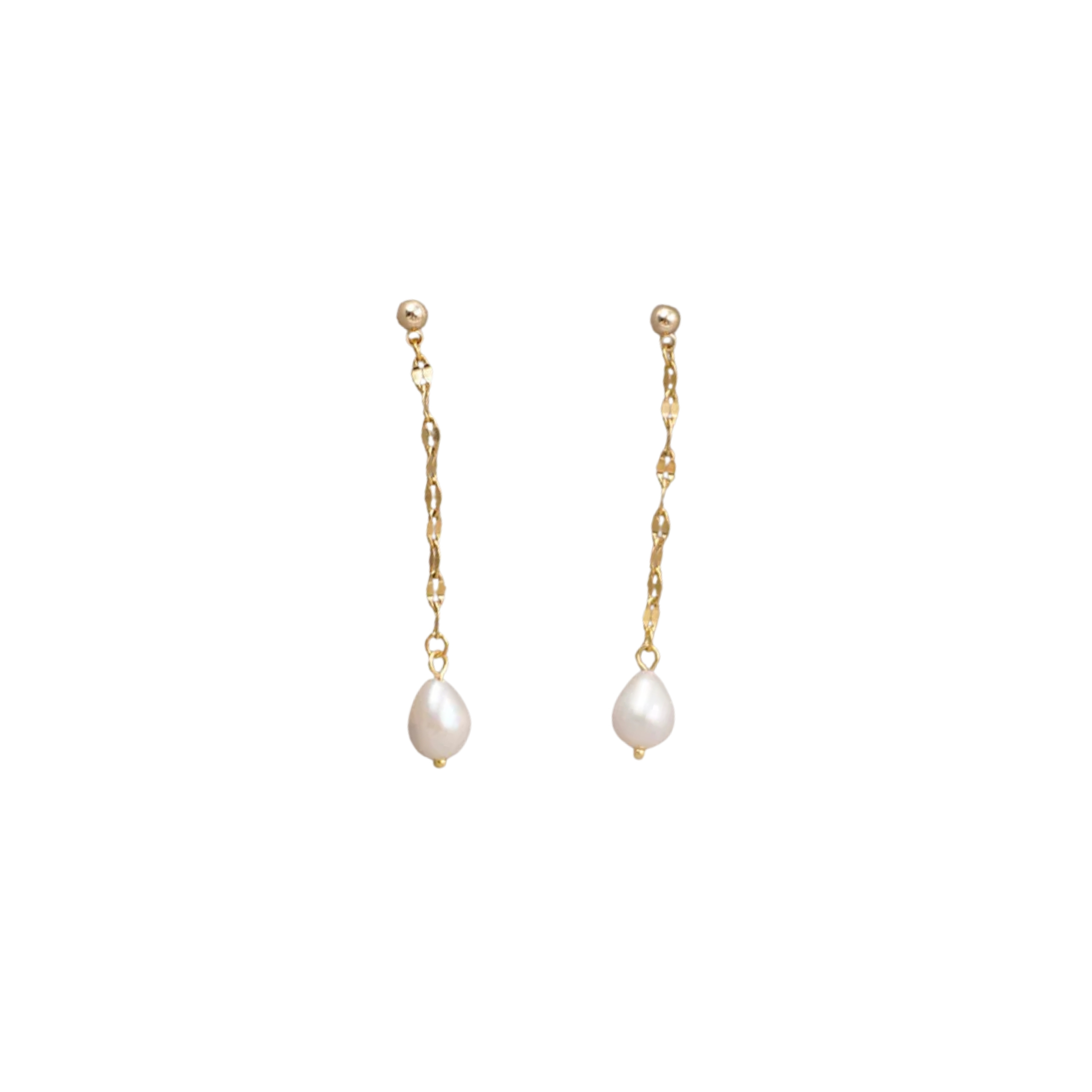 Ayo Copenhagen Elva Pearl Chain Earrings — Náušnice