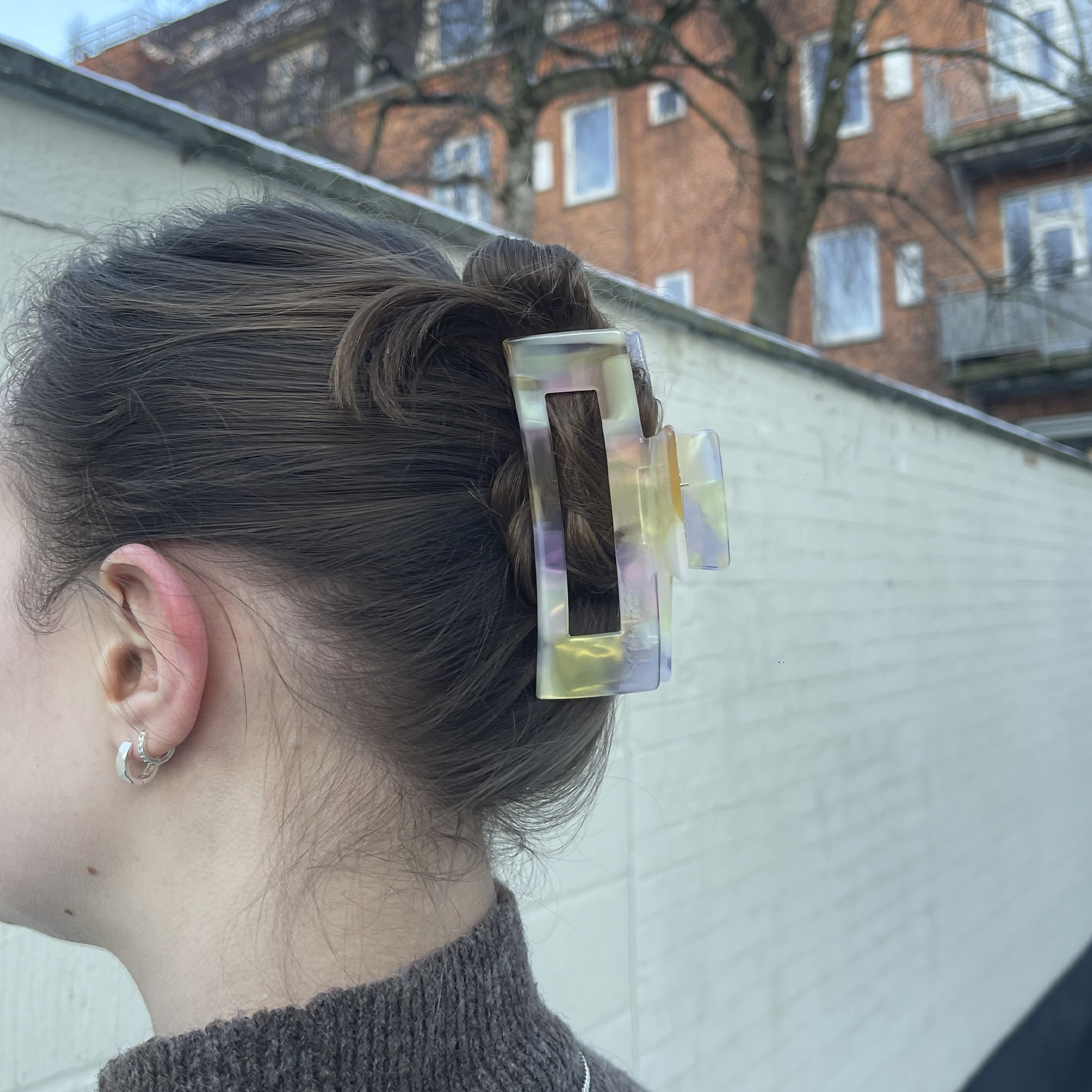 A-Hjort Jewellery Square Hairclaw Golden Lavender — Accessories