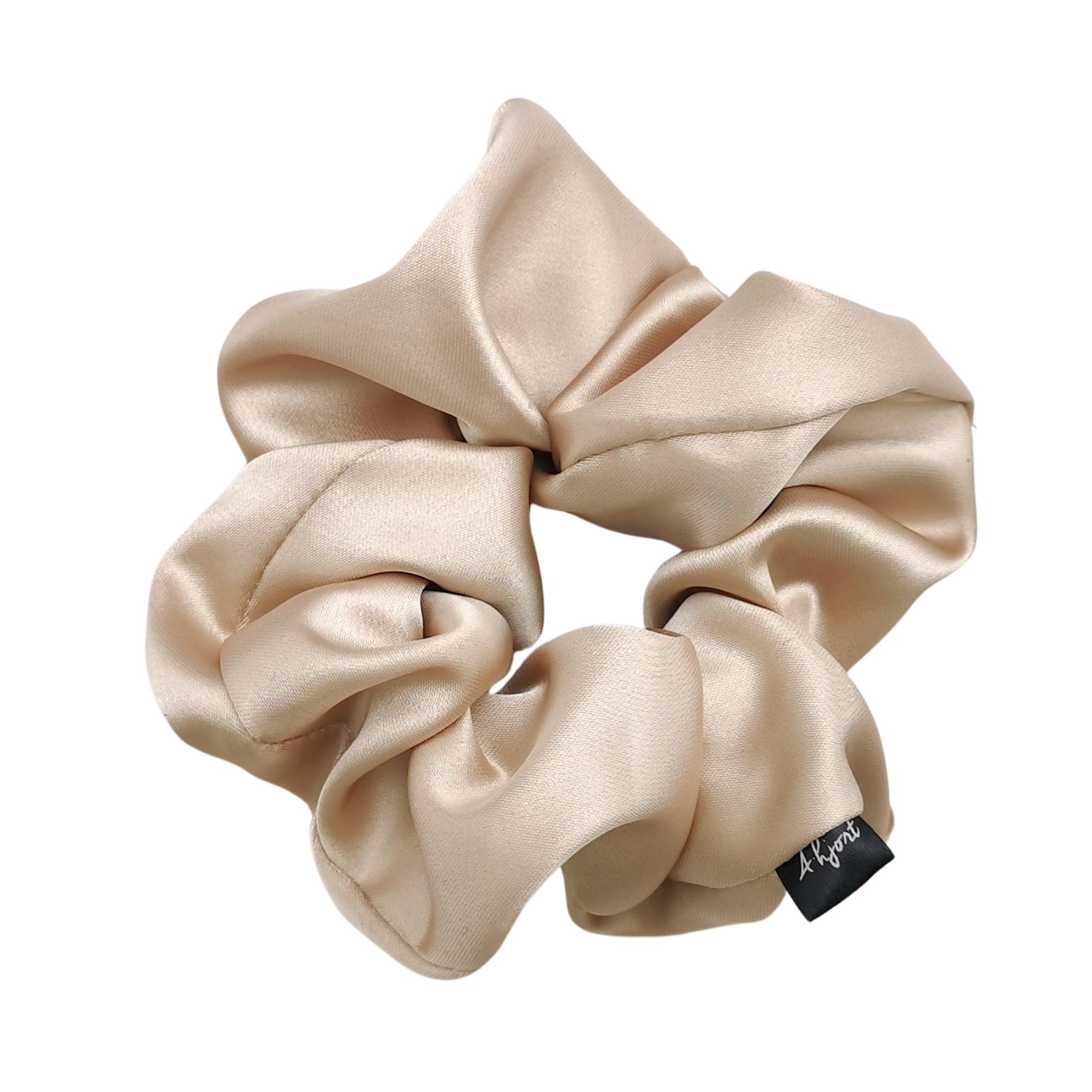 A-Hjort Jewellery 4-Pack Hair Scrunchie Light Beige Satin — Accessoarer
