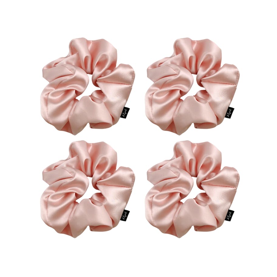 A-Hjort Jewellery — 4-Pack Hair Scrunchie Light Rose Satin A-Hjort Jewellery 4-Pack Hair Scrunchie Light Rose Satin — Accessoarer