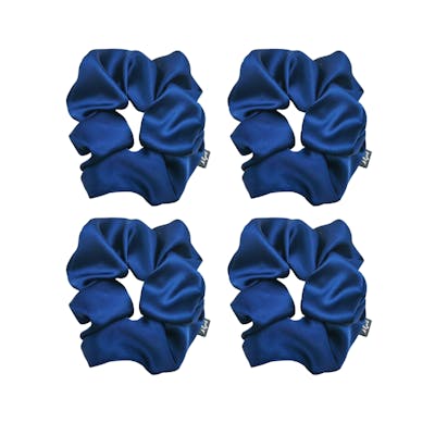A-Hjort Jewellery — 4-Pack Hair Scrunchie Navy Satin A-Hjort Jewellery 4-Pack Hair Scrunchie Navy Satin — Accessories