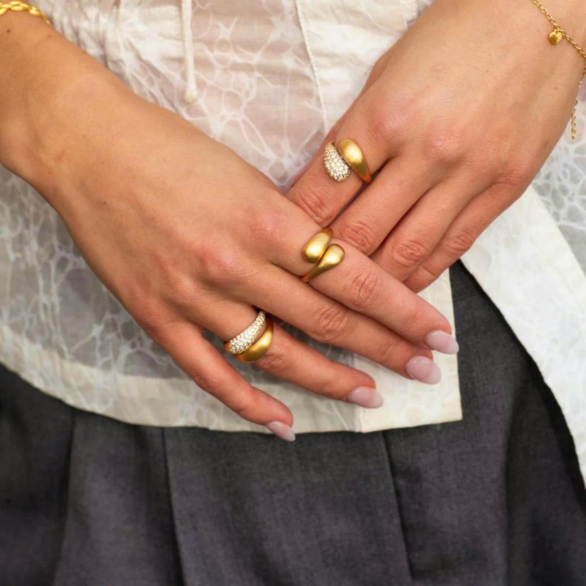 byBiehl — Ocean Flow Duo Ring Sparkle byBiehl Ocean Flow Duo Ring Sparkle — Bagues
