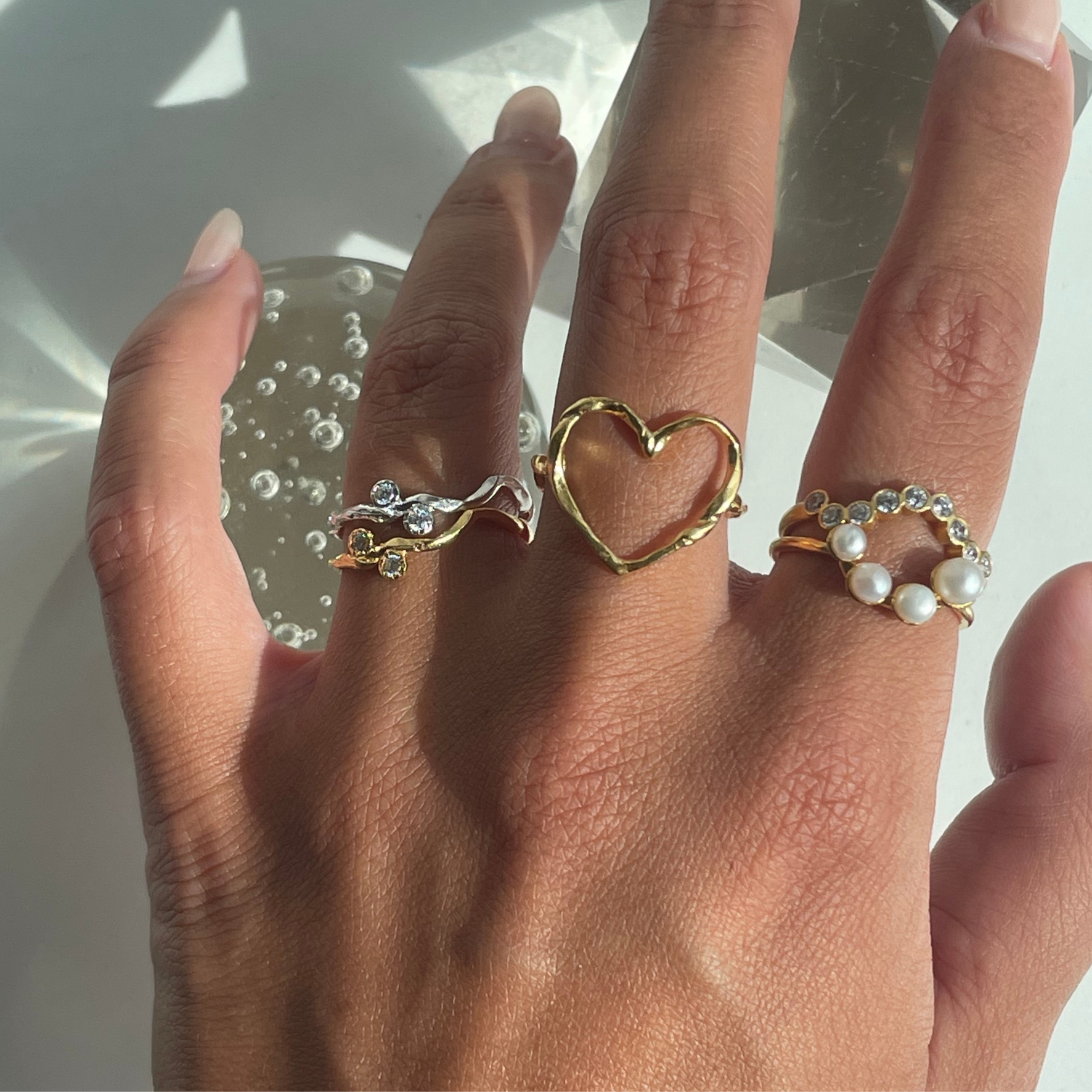 STINE A Jewelry Flow Ring With Two Stones — Ring