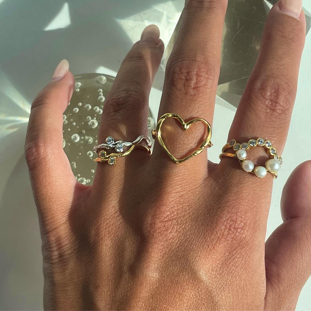 STINE A Jewelry — Flow Ring With Two Stones STINE A Jewelry Flow Ring With Two Stones — Ringer