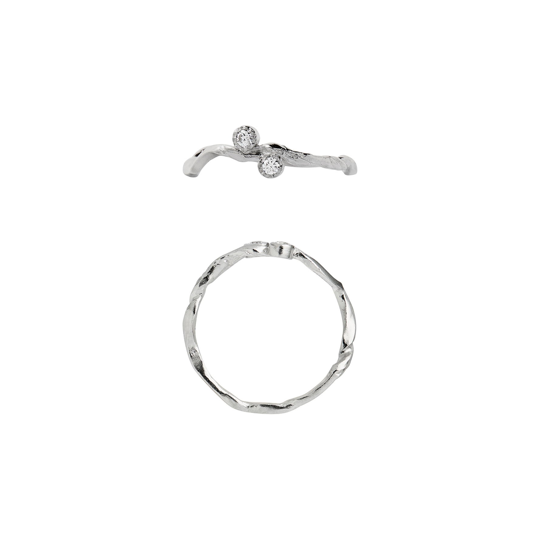 STINE A Jewelry Flow Ring With Two Stones — Pierścień