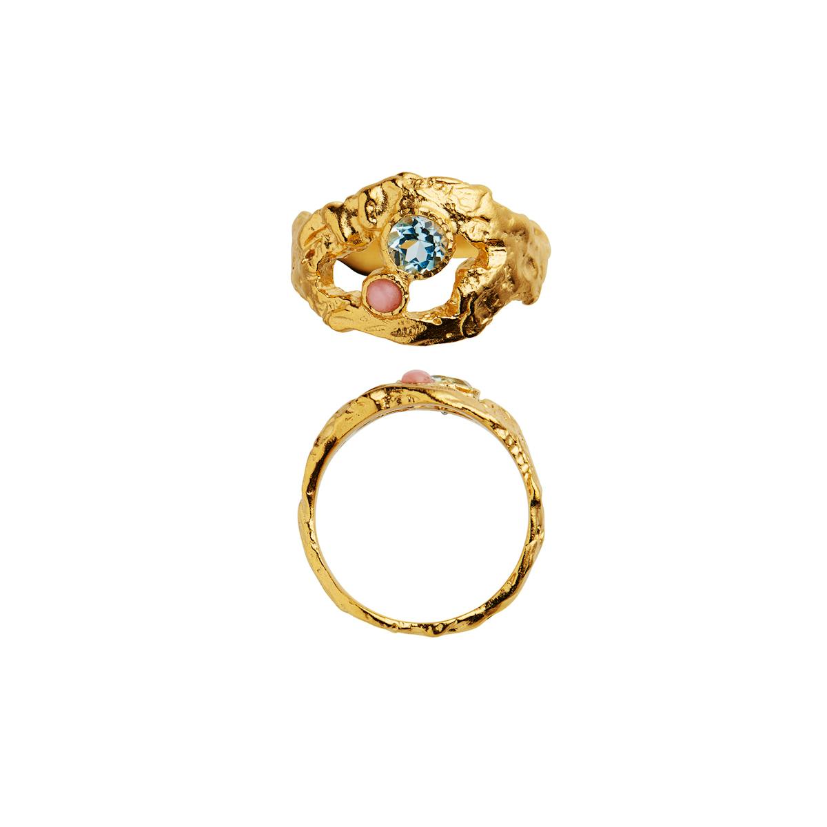STINE A Jewelry — My Love Rock Ring With Blue Topas/Pink Opal STINE A Jewelry My Love Rock Ring With Blue Topas/Pink Opal — Ringer