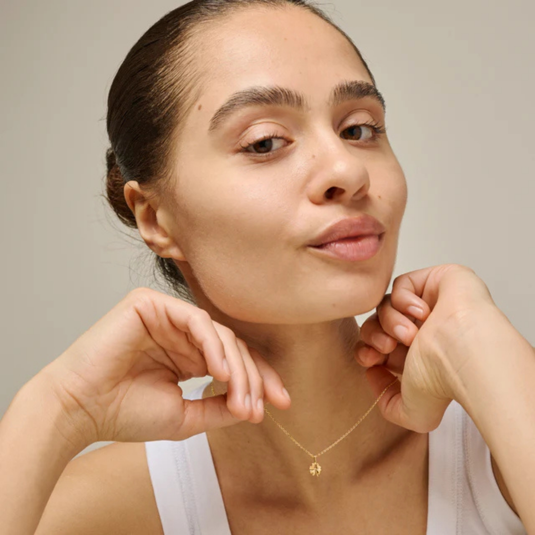 Enamel Copenhagen Four-Leaf Clover Necklace — Collier