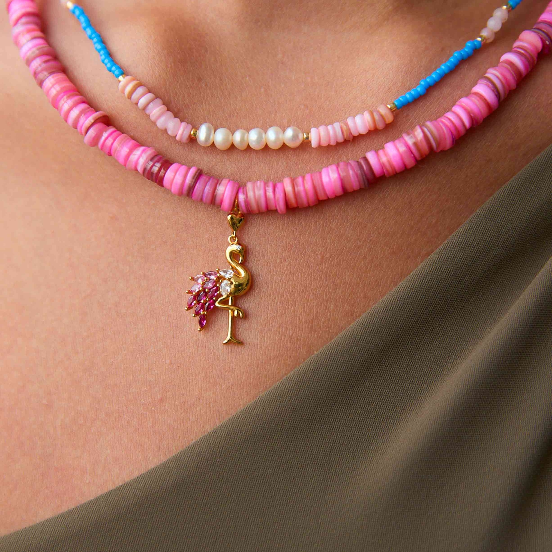 Hultquist Copenhagen Pink Flamingo Necklace — Náhrdelník