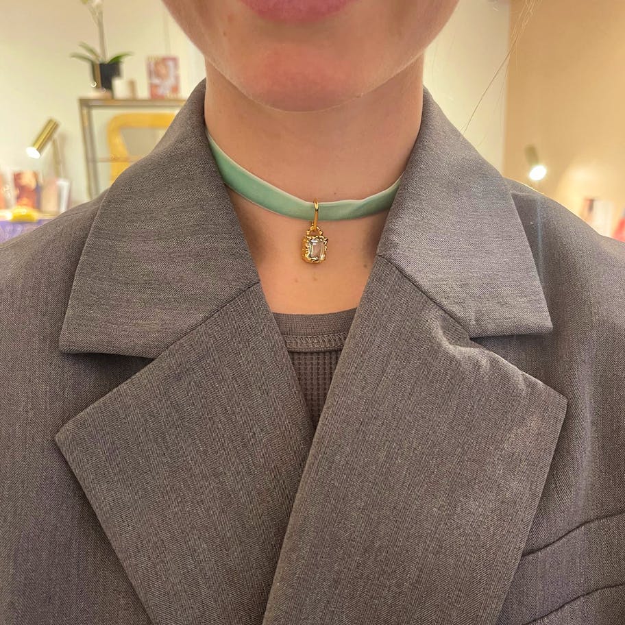 House Of Vincent — String Of Prosperity Necklace Choker Green Amethyst House Of Vincent String Of Prosperity Necklace Choker Green Amethyst — Halsband