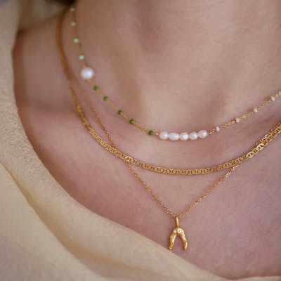 Enamel Copenhagen — Wishbone Necklace Clear Enamel Copenhagen Wishbone Necklace Clear — Collier
