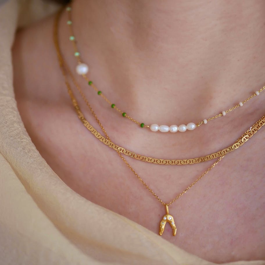 Enamel Copenhagen — Wishbone Necklace Clear Enamel Copenhagen Wishbone Necklace Clear — Naszyjnik