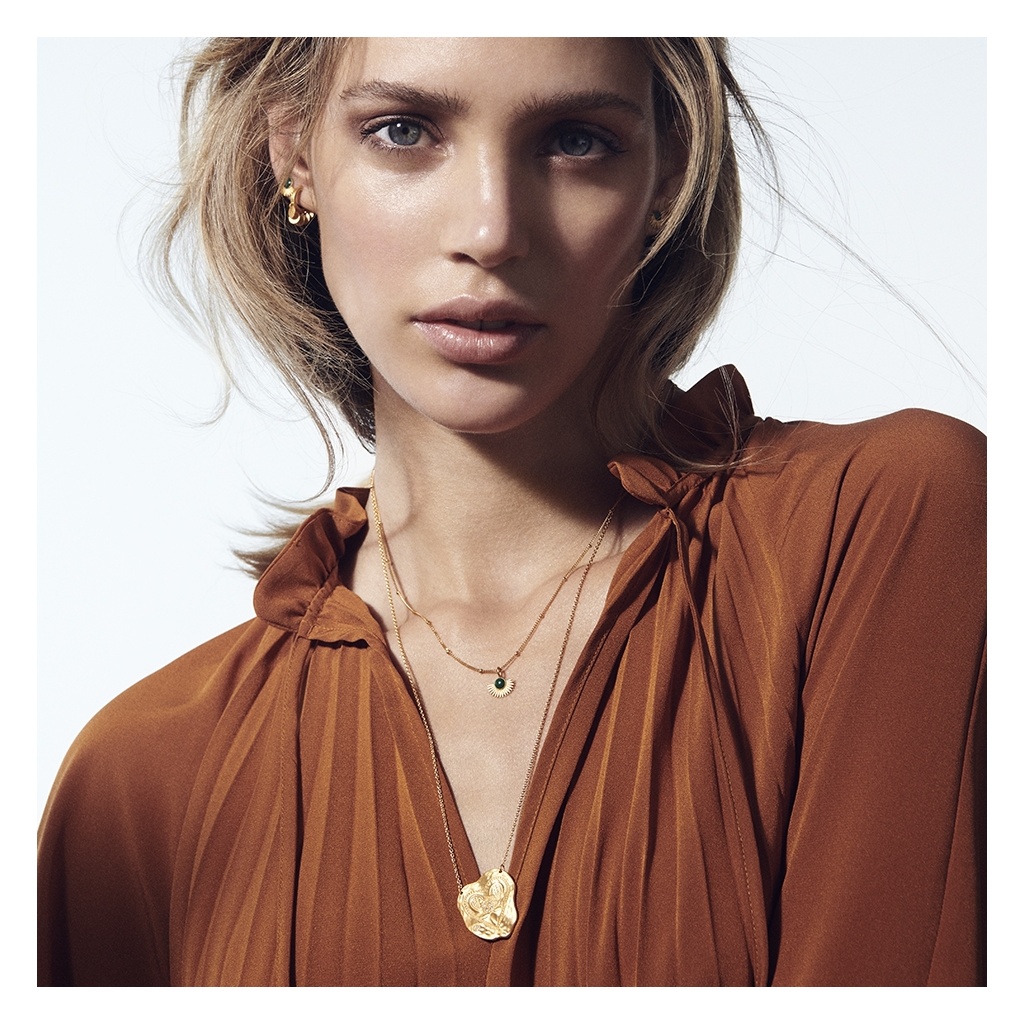 Enamel Copenhagen Soleil necklace Petrol Green — Halskette