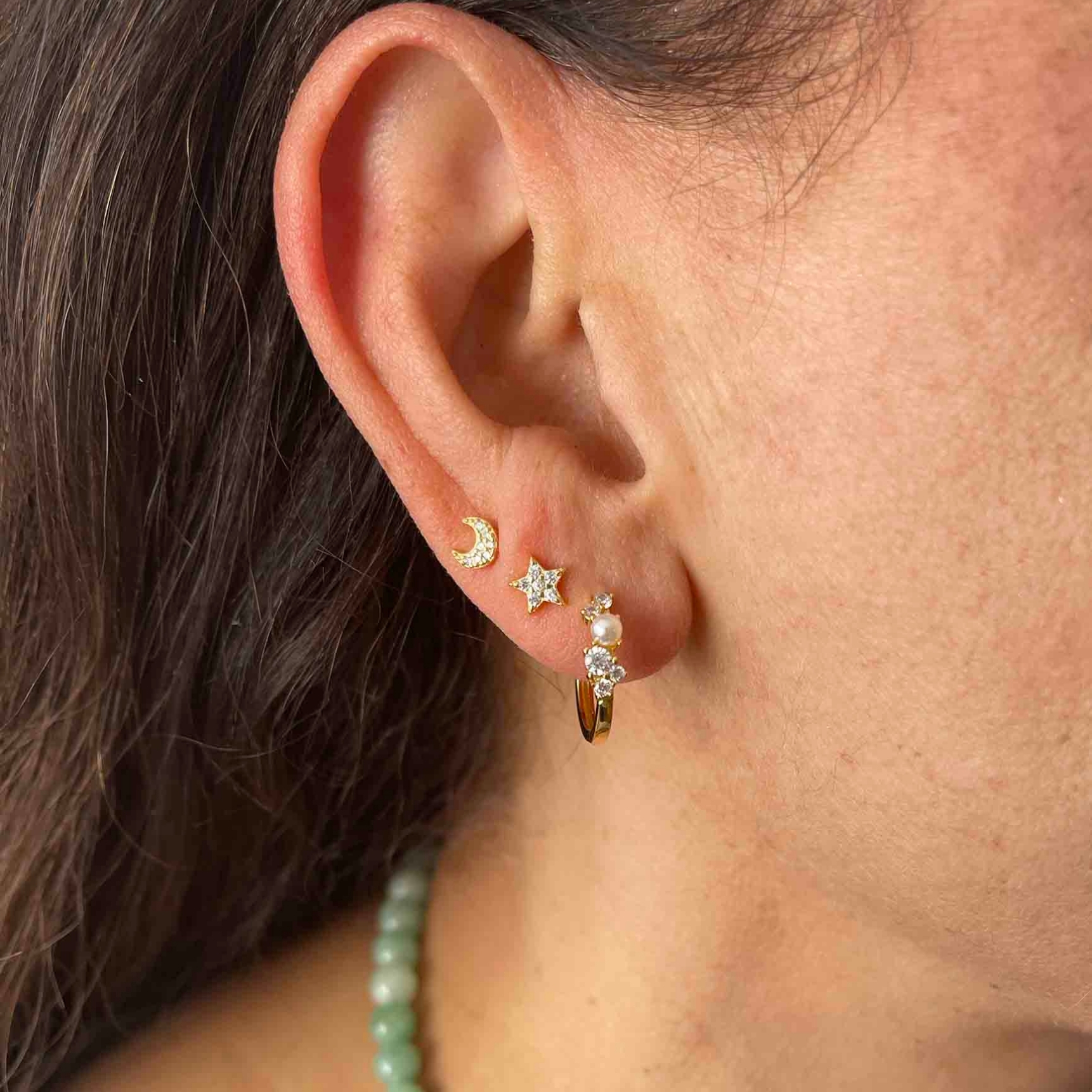 Nuni Copenhagen Ella Large Green Hoops — Kolczyk