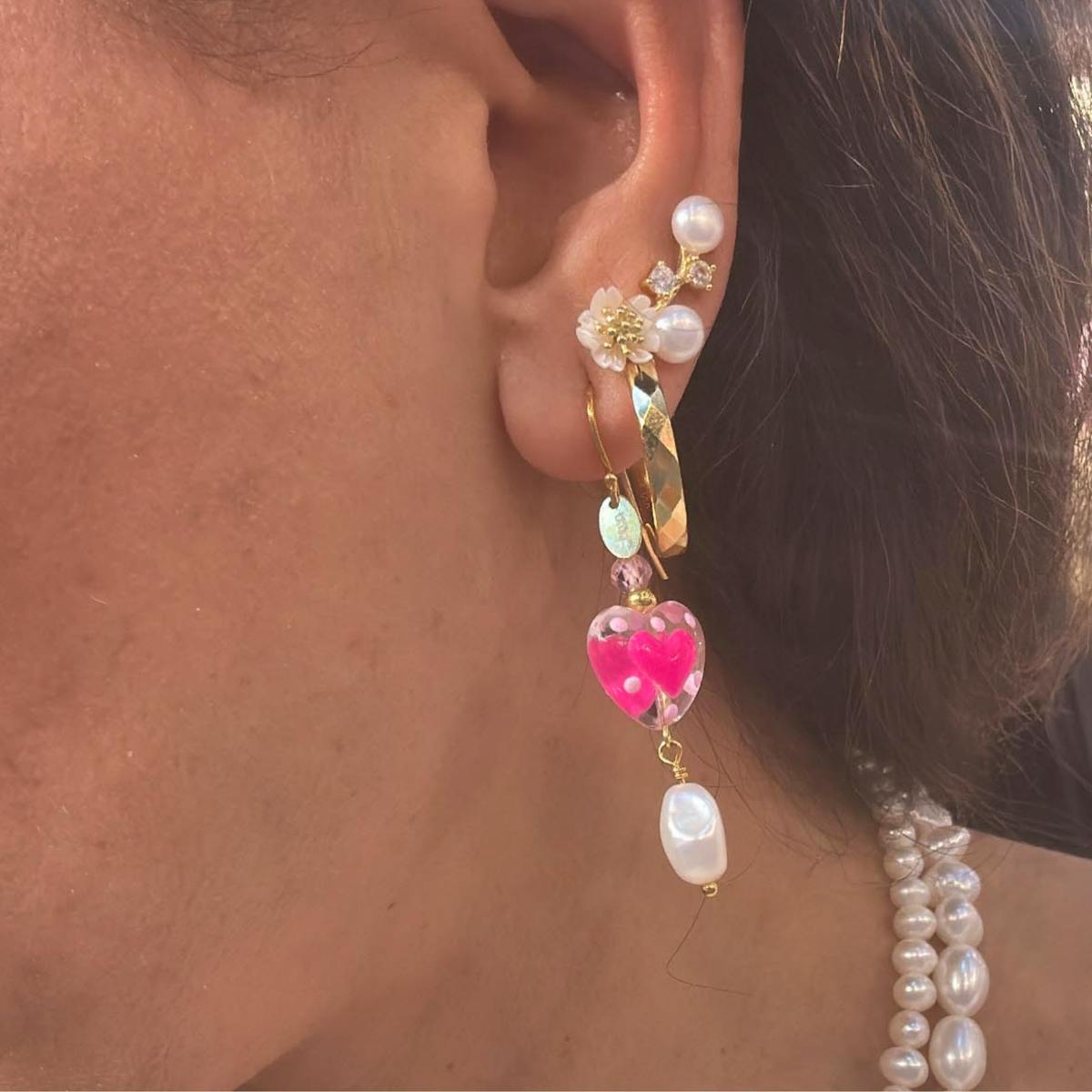 Nuni Copenhagen — Rosalia Pink Earrings Nuni Copenhagen Rosalia Pink Earrings — Boucle d'oreille