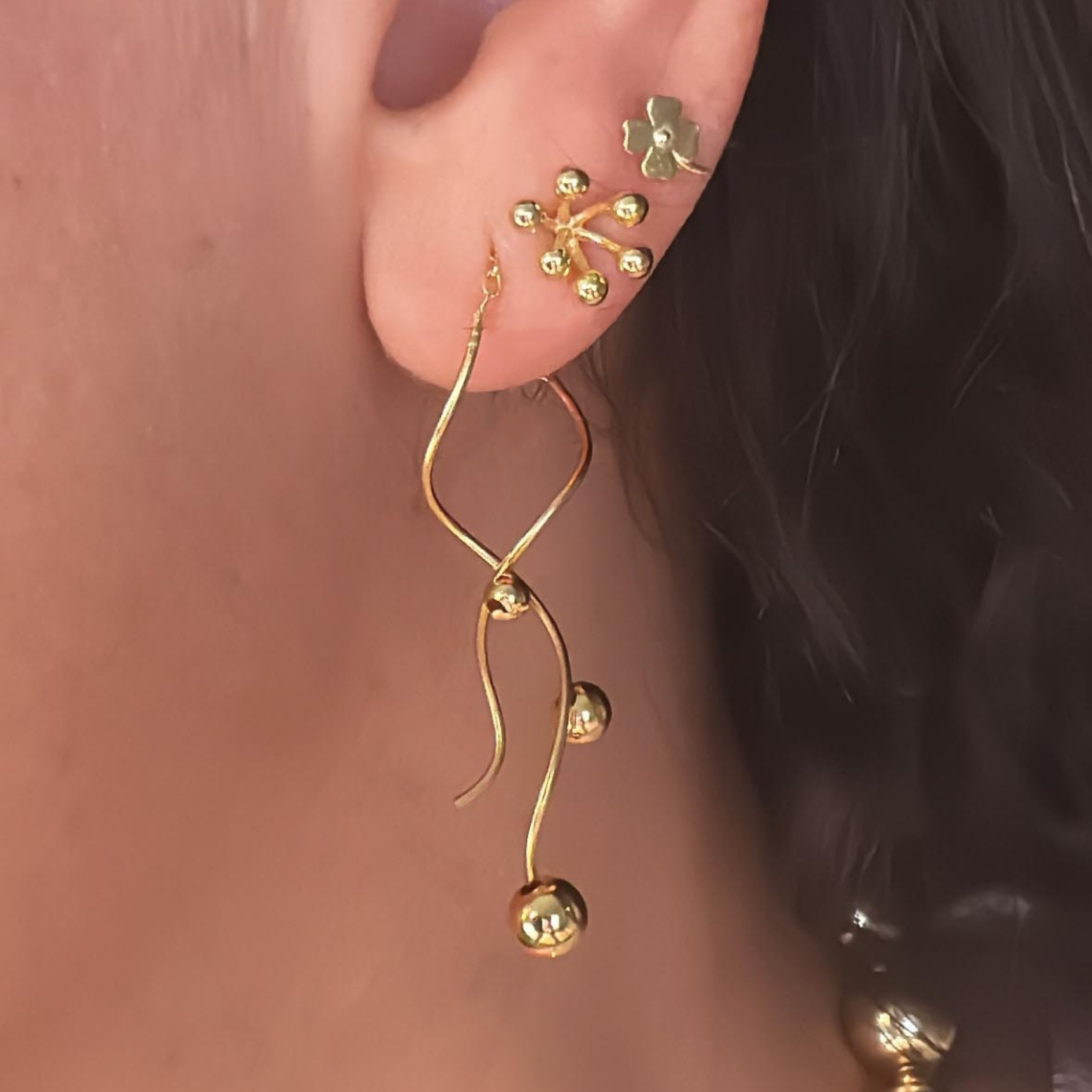 Nuni Copenhagen Manila Gold Earsticks — Øreringe