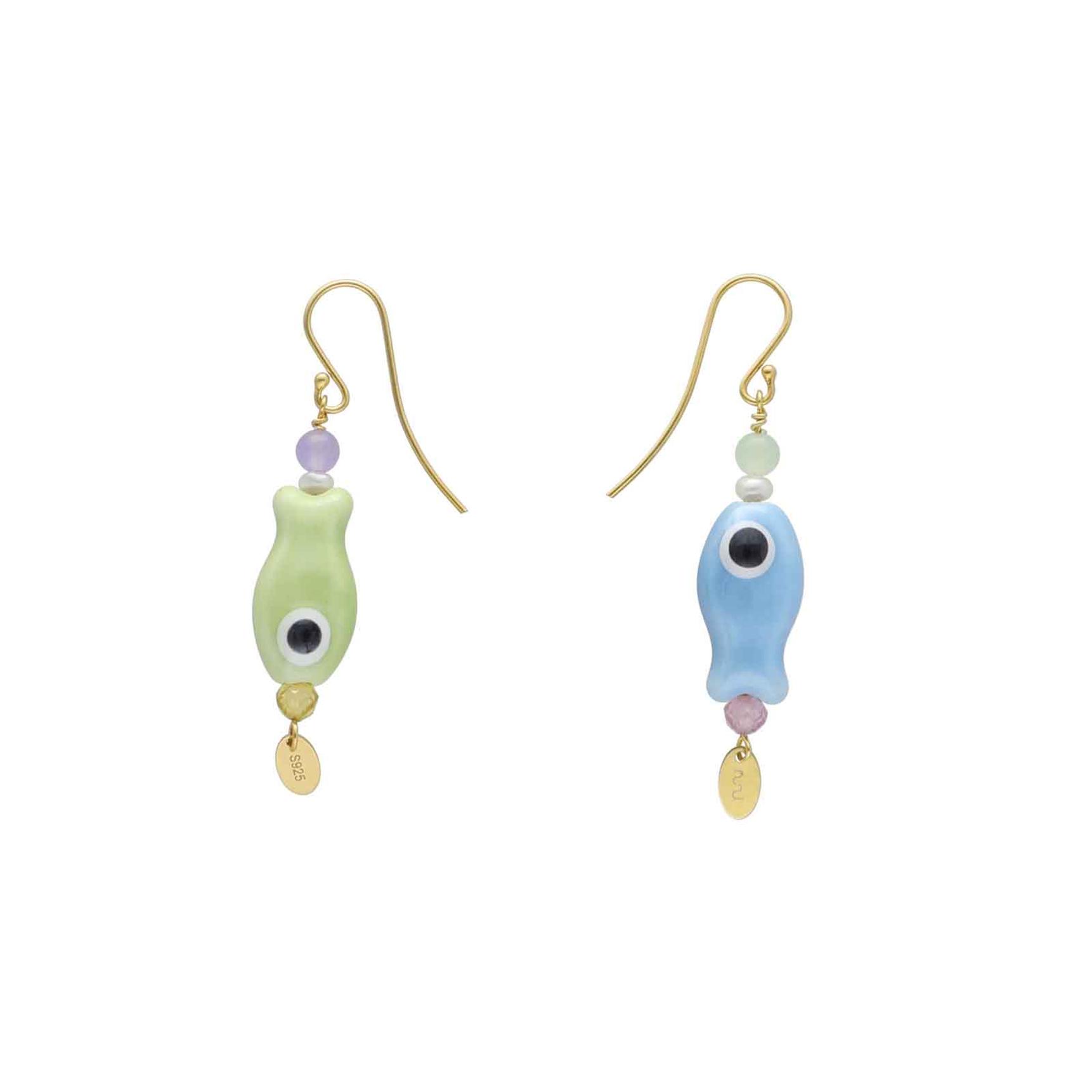 Nuni Copenhagen Livi Green Multi Earrings — Earrings