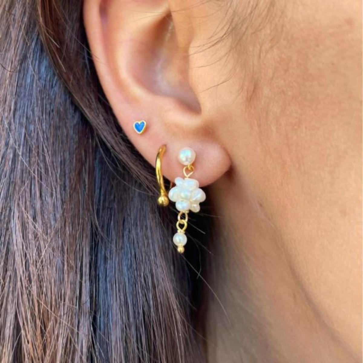 STINE A Jewelry — Petit Love Heart Cobalt Blue Enamel (Stine A Jewelry) STINE A Jewelry Petit Love Heart Cobalt Blue Enamel (Stine A Jewelry) — Øreringer