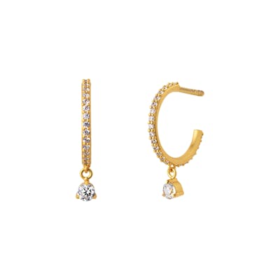 byBiehl — Sparkle Hoops Mini Dangling Stones byBiehl Sparkle Hoops Mini Dangling Stones — Øreringe